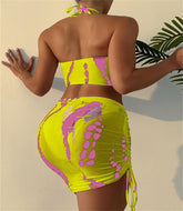 Conjunto de bikini con estampado de Patty y falda